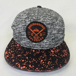 Lucky 7 Breckenridge Colorado Hat Mens OSFM Grey Orange Splatter Snapback